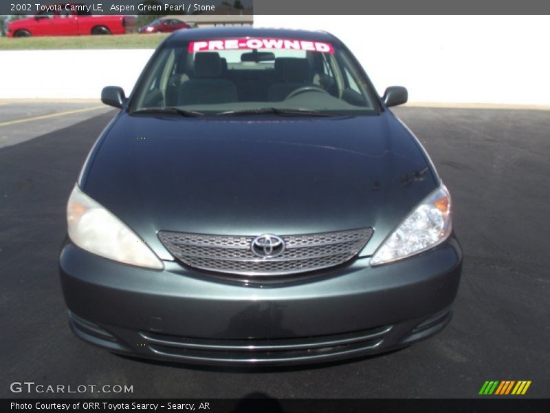 Aspen Green Pearl / Stone 2002 Toyota Camry LE