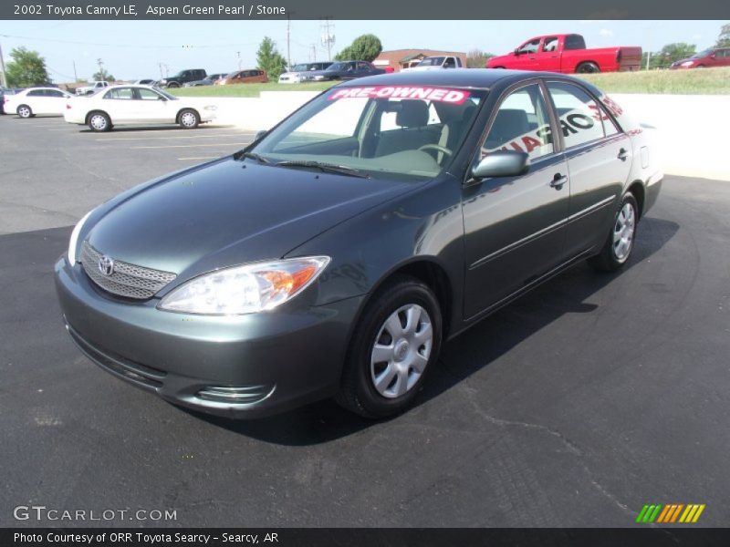Aspen Green Pearl / Stone 2002 Toyota Camry LE