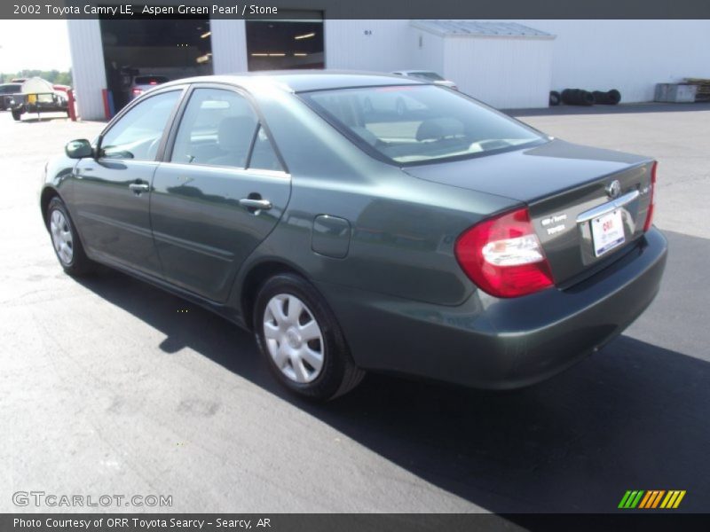 Aspen Green Pearl / Stone 2002 Toyota Camry LE