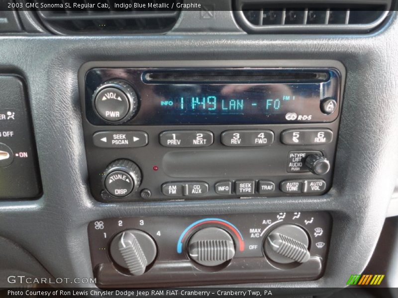 Controls of 2003 Sonoma SL Regular Cab