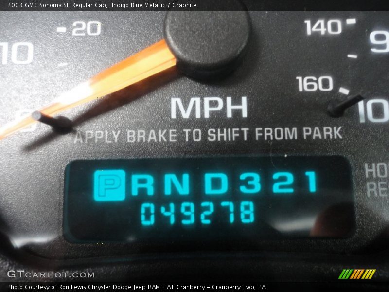 Indigo Blue Metallic / Graphite 2003 GMC Sonoma SL Regular Cab