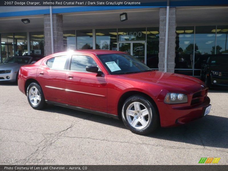 Inferno Red Crystal Pearl / Dark Slate Gray/Light Graystone 2007 Dodge Charger