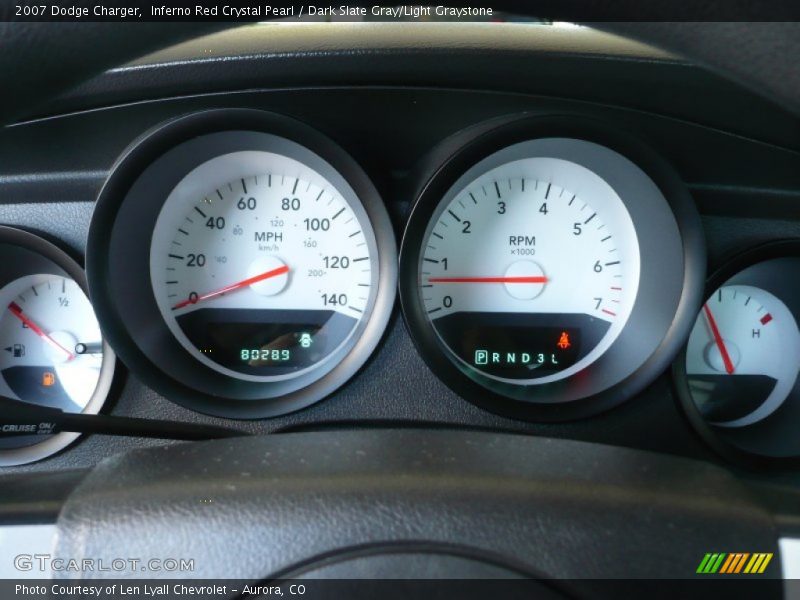 Inferno Red Crystal Pearl / Dark Slate Gray/Light Graystone 2007 Dodge Charger