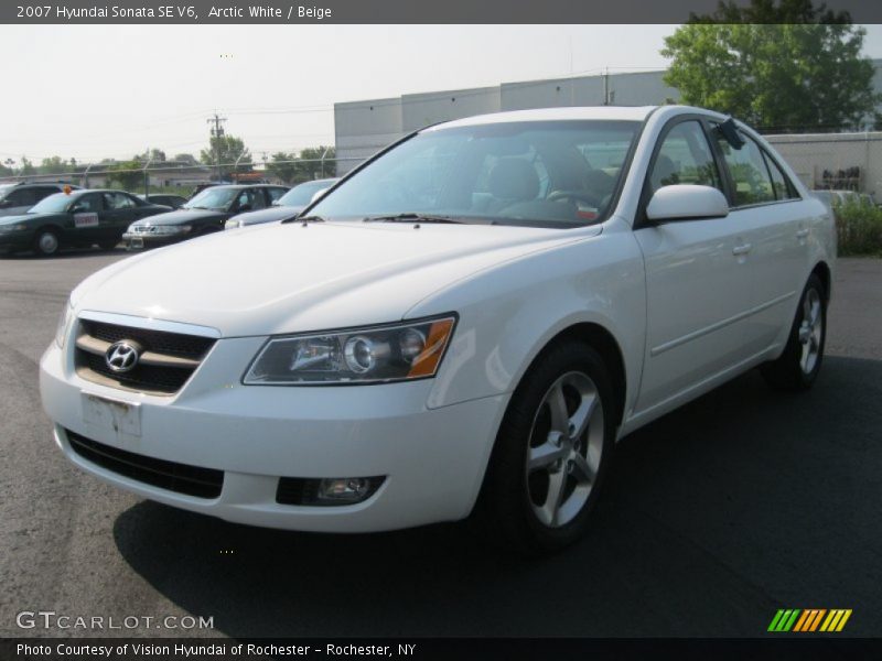 Arctic White / Beige 2007 Hyundai Sonata SE V6