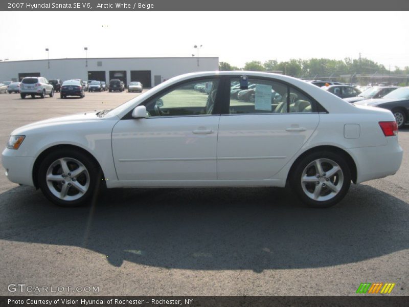 Arctic White / Beige 2007 Hyundai Sonata SE V6