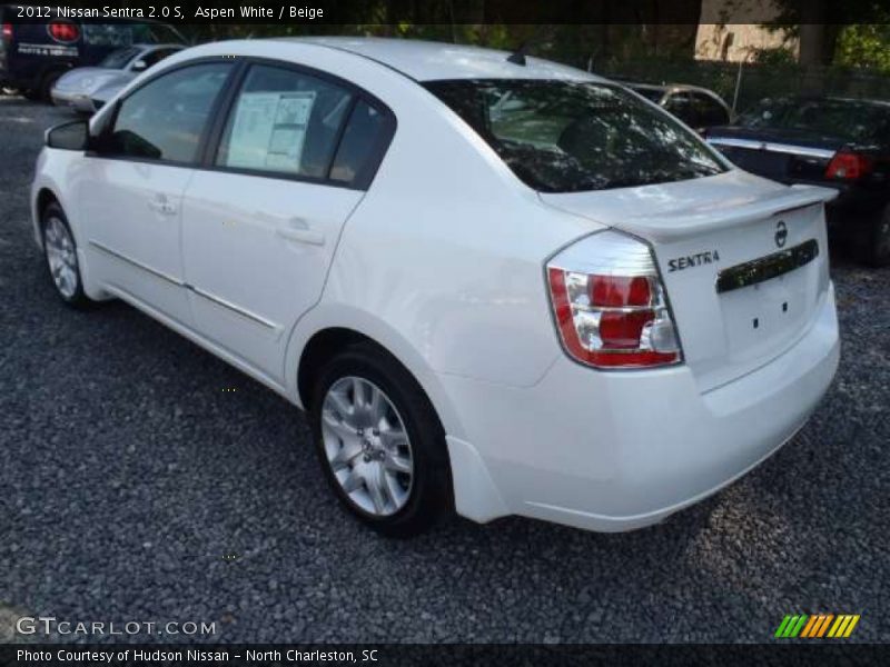 Aspen White / Beige 2012 Nissan Sentra 2.0 S