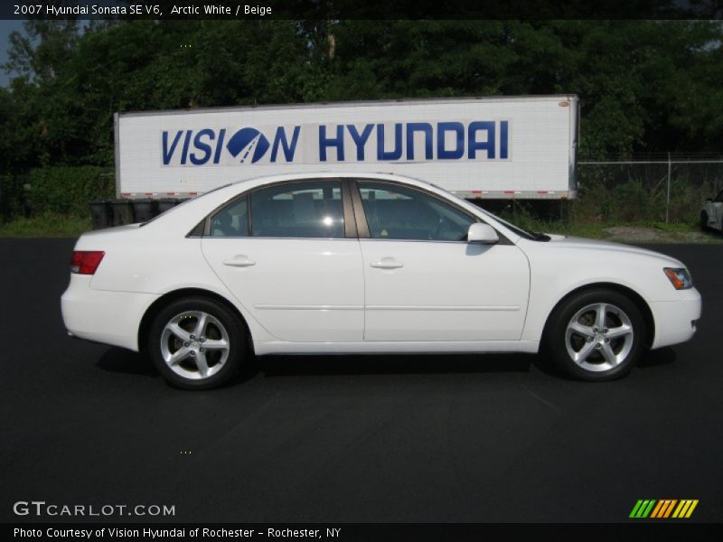 Arctic White / Beige 2007 Hyundai Sonata SE V6