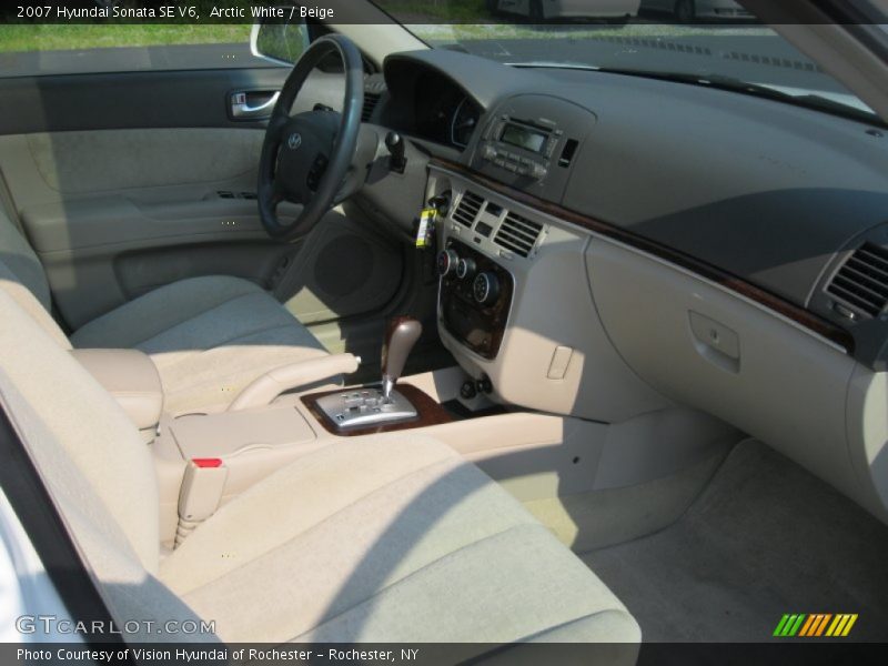 Arctic White / Beige 2007 Hyundai Sonata SE V6