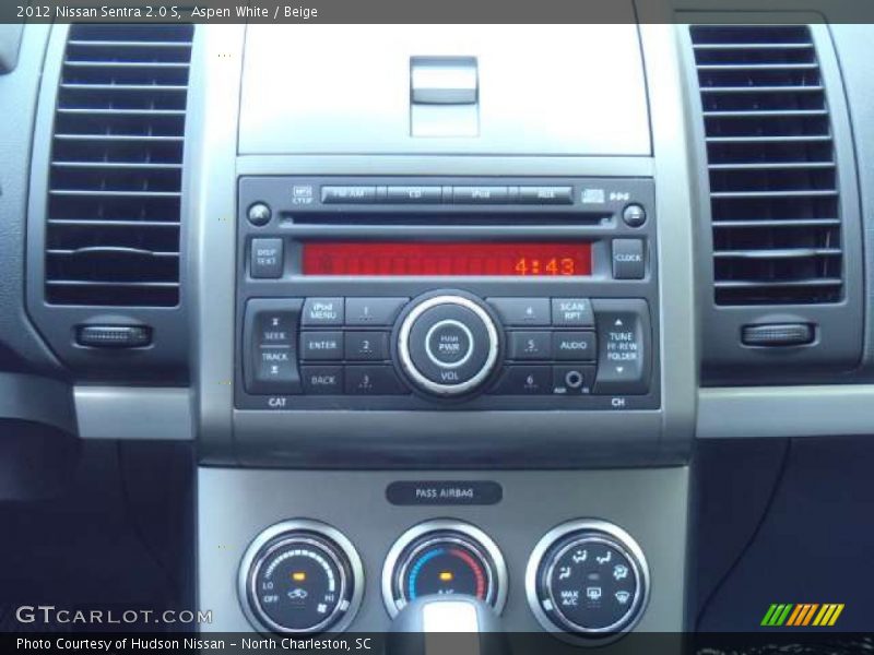 Aspen White / Beige 2012 Nissan Sentra 2.0 S