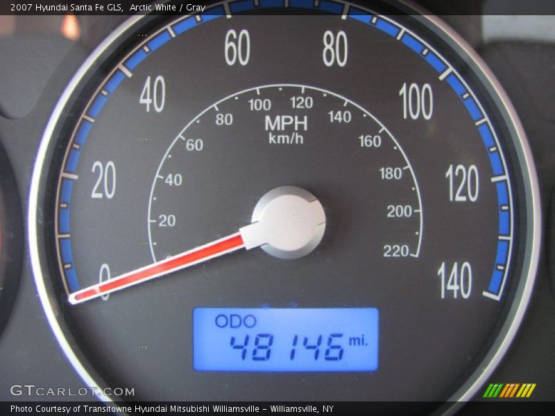 Arctic White / Gray 2007 Hyundai Santa Fe GLS