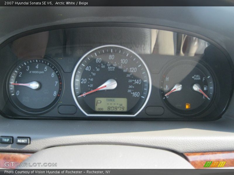 Arctic White / Beige 2007 Hyundai Sonata SE V6