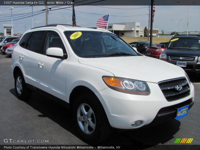 Arctic White / Gray 2007 Hyundai Santa Fe GLS