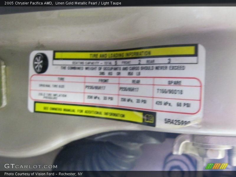 Linen Gold Metallic Pearl / Light Taupe 2005 Chrysler Pacifica AWD