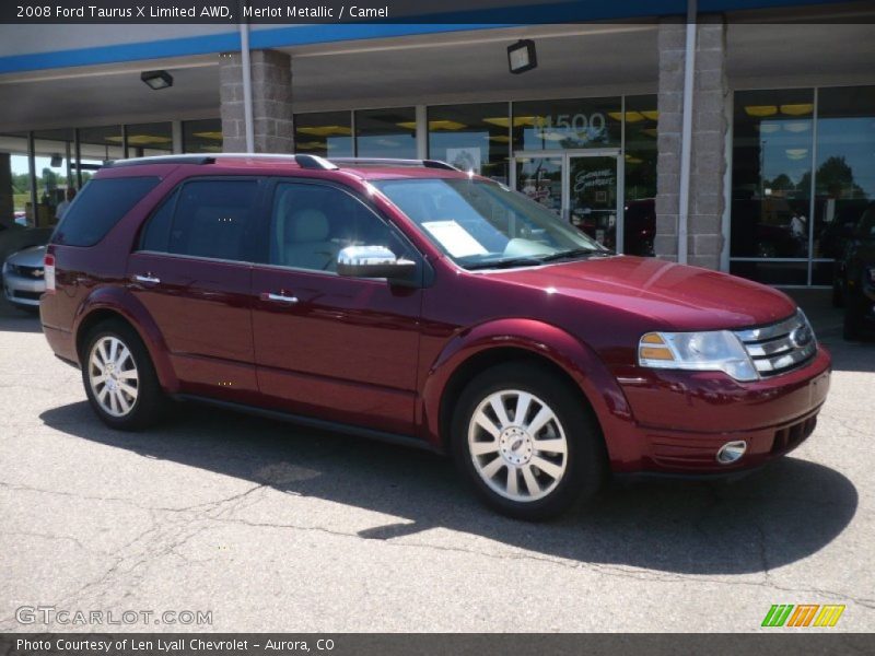 Merlot Metallic / Camel 2008 Ford Taurus X Limited AWD
