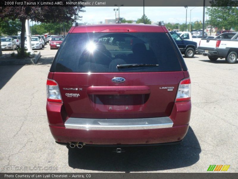 Merlot Metallic / Camel 2008 Ford Taurus X Limited AWD
