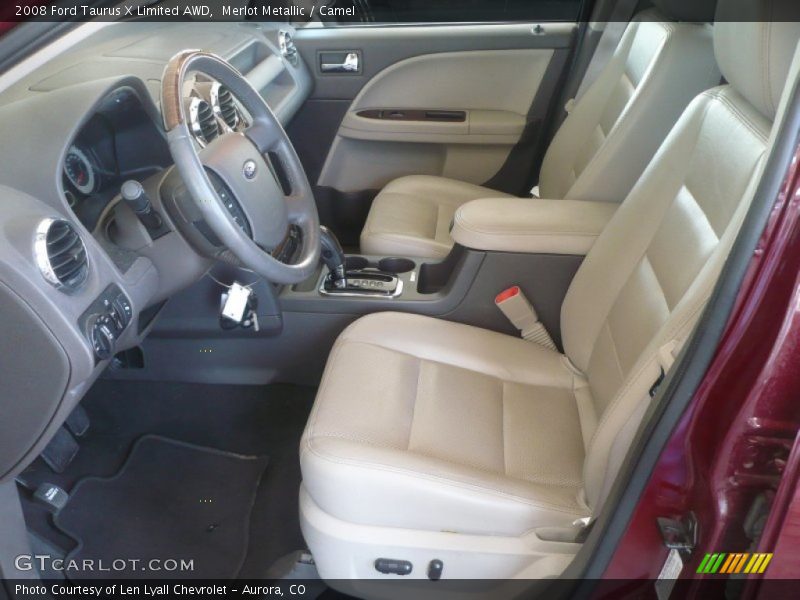 Merlot Metallic / Camel 2008 Ford Taurus X Limited AWD