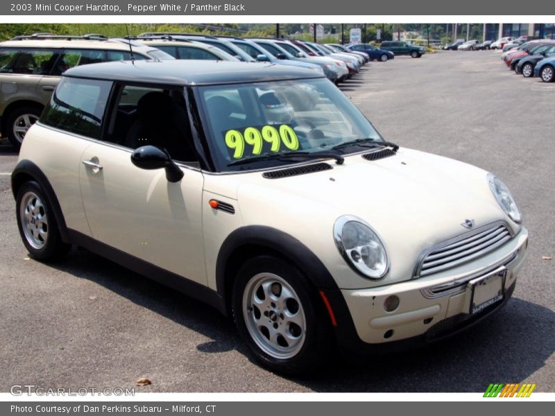 Pepper White / Panther Black 2003 Mini Cooper Hardtop