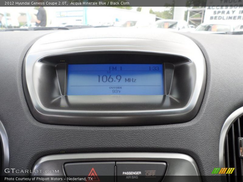 Acqua Minerale Blue / Black Cloth 2012 Hyundai Genesis Coupe 2.0T
