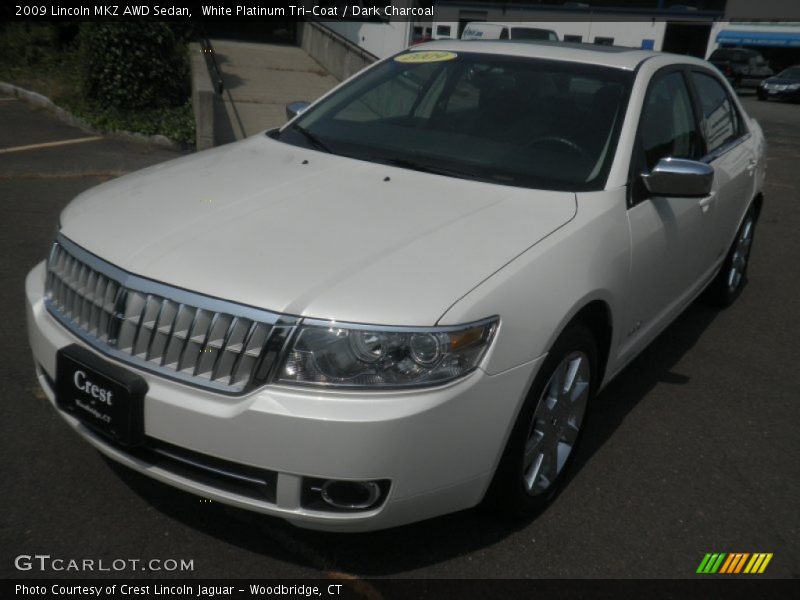 White Platinum Tri-Coat / Dark Charcoal 2009 Lincoln MKZ AWD Sedan
