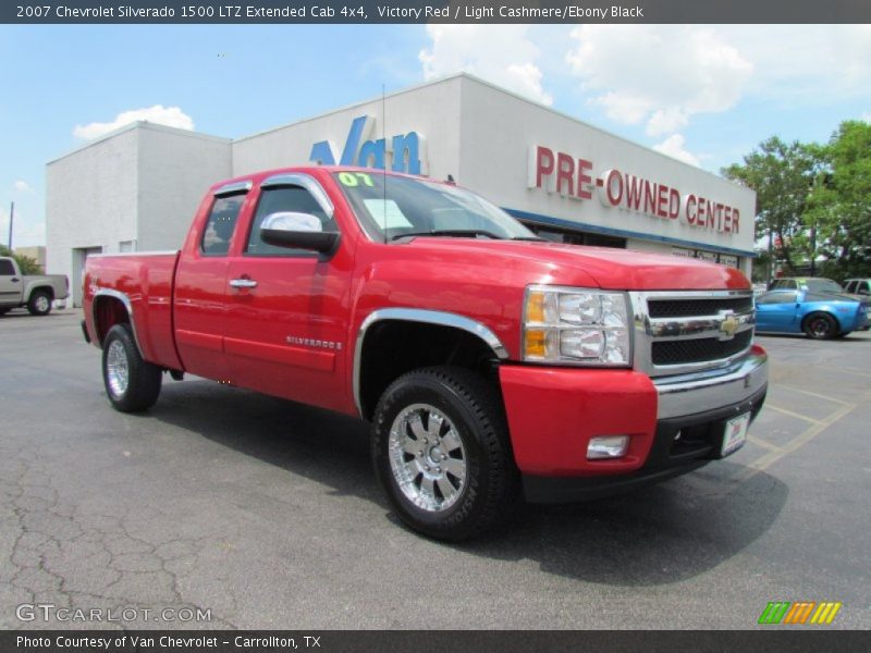 Victory Red / Light Cashmere/Ebony Black 2007 Chevrolet Silverado 1500 LTZ Extended Cab 4x4