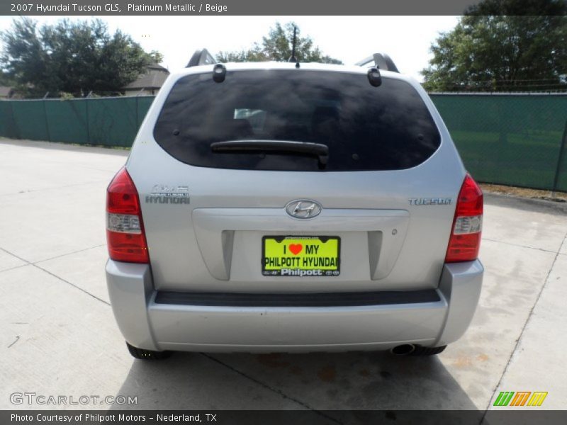 Platinum Metallic / Beige 2007 Hyundai Tucson GLS