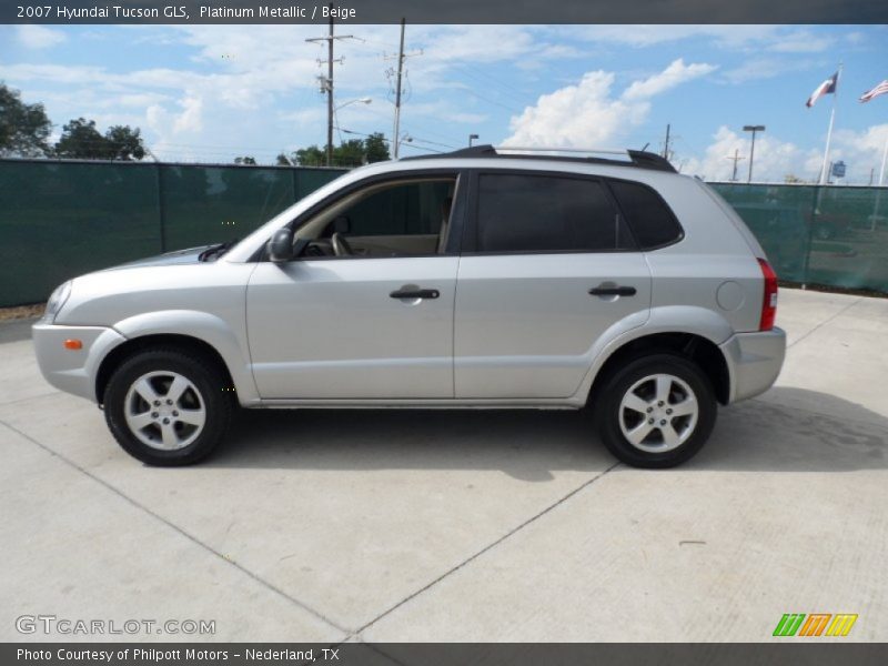 Platinum Metallic / Beige 2007 Hyundai Tucson GLS