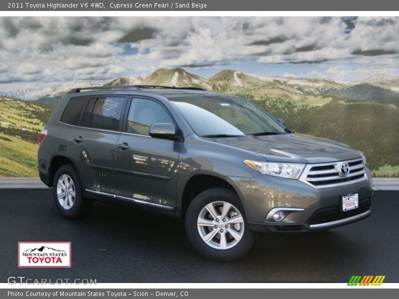 Cypress Green Pearl / Sand Beige 2011 Toyota Highlander V6 4WD