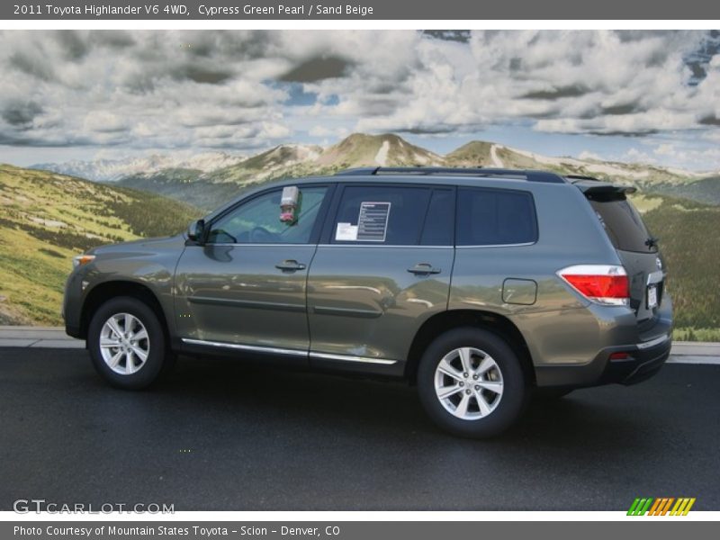 Cypress Green Pearl / Sand Beige 2011 Toyota Highlander V6 4WD