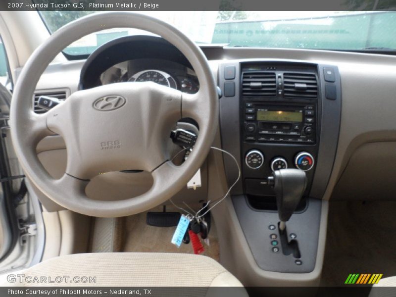 Platinum Metallic / Beige 2007 Hyundai Tucson GLS