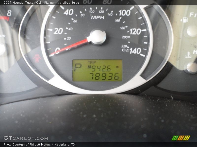 Platinum Metallic / Beige 2007 Hyundai Tucson GLS