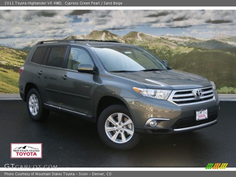 Cypress Green Pearl / Sand Beige 2011 Toyota Highlander V6 4WD
