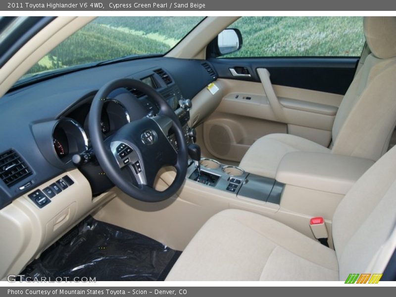 Cypress Green Pearl / Sand Beige 2011 Toyota Highlander V6 4WD
