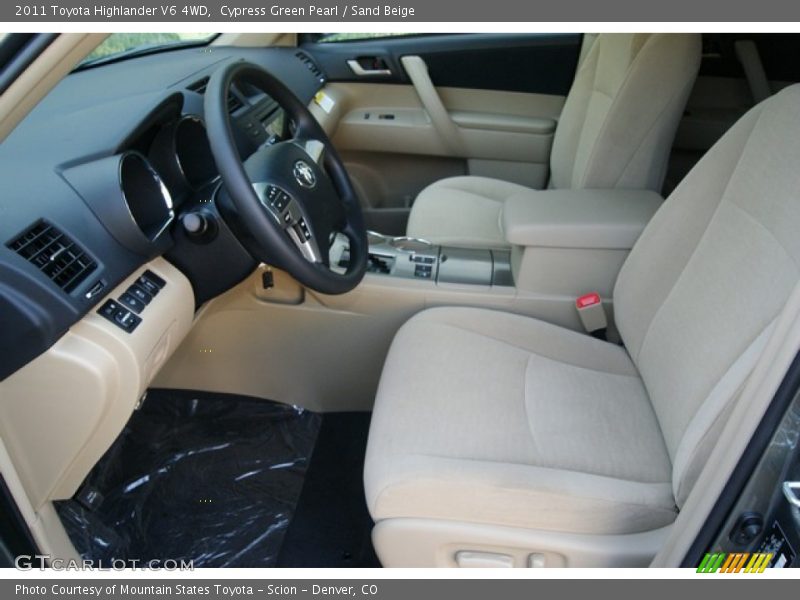 Cypress Green Pearl / Sand Beige 2011 Toyota Highlander V6 4WD