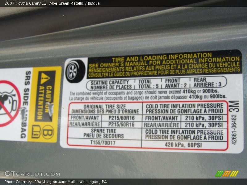 Aloe Green Metallic / Bisque 2007 Toyota Camry LE