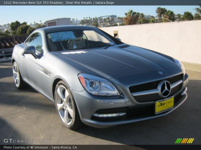 Silver Mist Metallic / Sahara Beige 2012 Mercedes-Benz SLK 350 Roadster