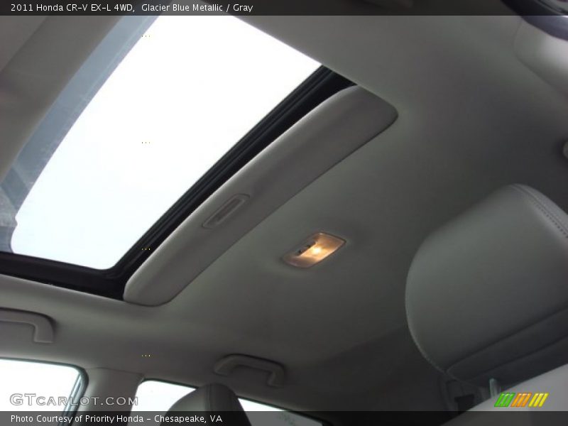 Glacier Blue Metallic / Gray 2011 Honda CR-V EX-L 4WD