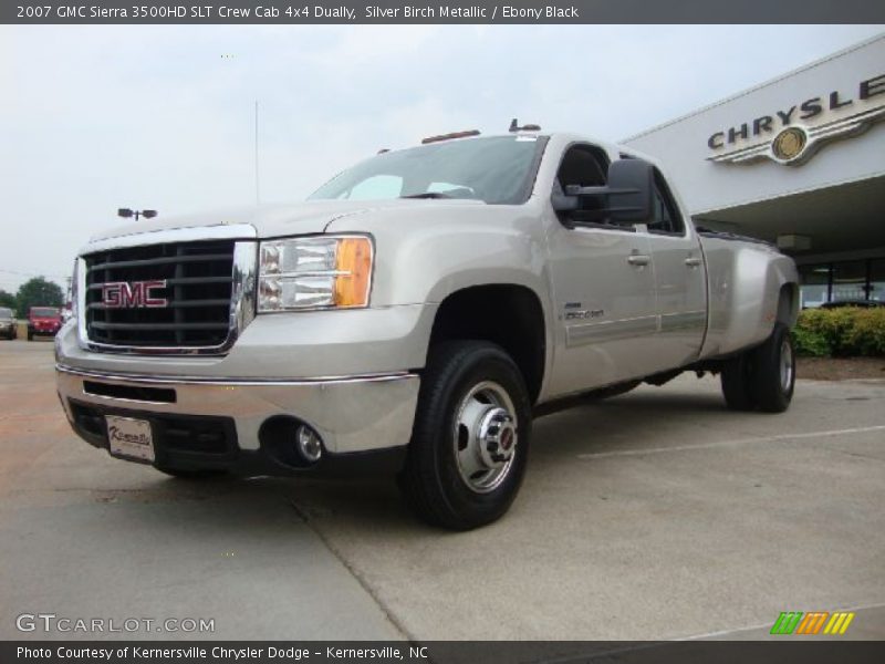Silver Birch Metallic / Ebony Black 2007 GMC Sierra 3500HD SLT Crew Cab 4x4 Dually