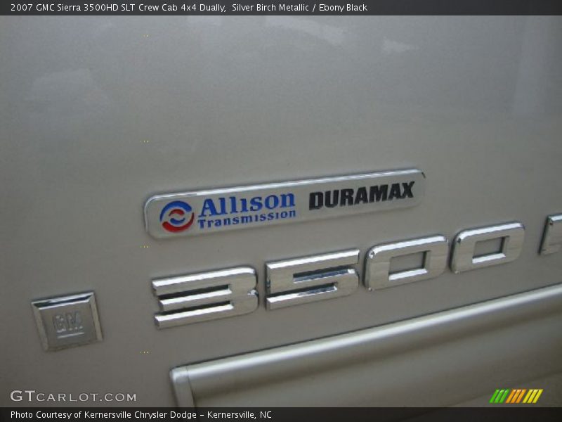 Silver Birch Metallic / Ebony Black 2007 GMC Sierra 3500HD SLT Crew Cab 4x4 Dually