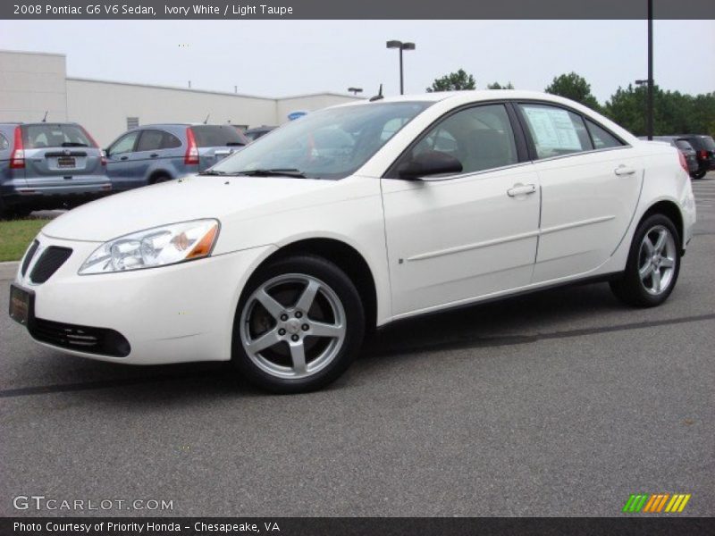 Ivory White / Light Taupe 2008 Pontiac G6 V6 Sedan