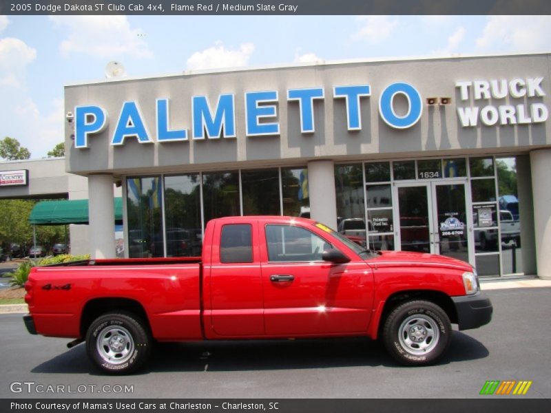 Flame Red / Medium Slate Gray 2005 Dodge Dakota ST Club Cab 4x4