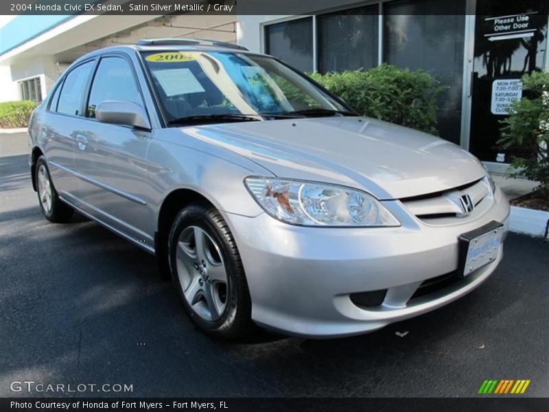 Satin Silver Metallic / Gray 2004 Honda Civic EX Sedan