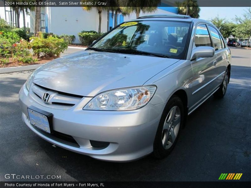 Satin Silver Metallic / Gray 2004 Honda Civic EX Sedan