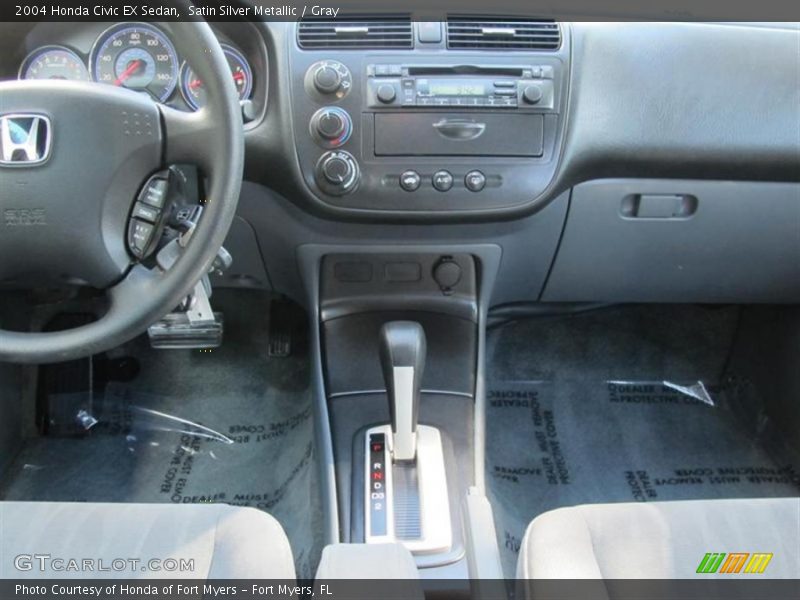 Satin Silver Metallic / Gray 2004 Honda Civic EX Sedan