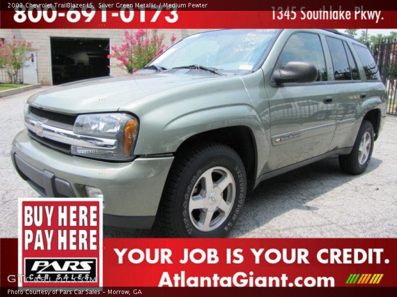 Silver Green Metallic / Medium Pewter 2003 Chevrolet TrailBlazer LS