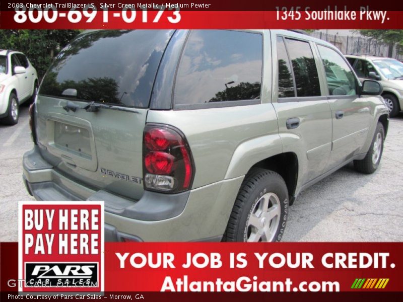 Silver Green Metallic / Medium Pewter 2003 Chevrolet TrailBlazer LS