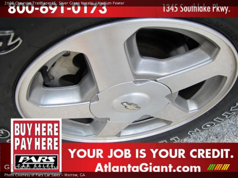 Silver Green Metallic / Medium Pewter 2003 Chevrolet TrailBlazer LS
