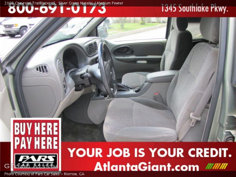 Silver Green Metallic / Medium Pewter 2003 Chevrolet TrailBlazer LS