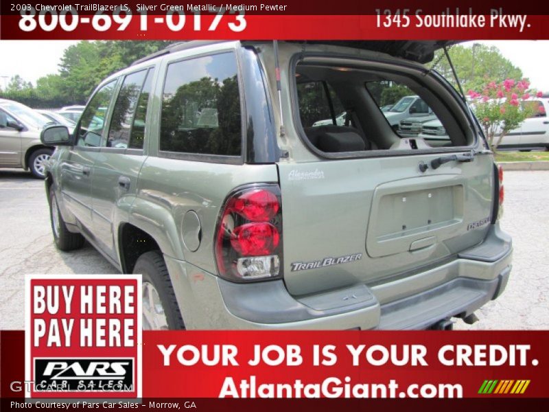 Silver Green Metallic / Medium Pewter 2003 Chevrolet TrailBlazer LS