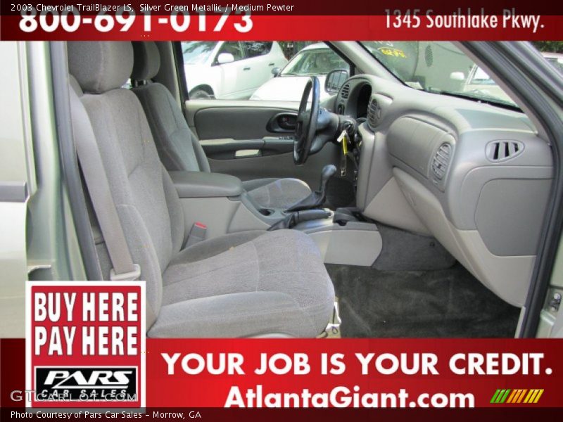 Silver Green Metallic / Medium Pewter 2003 Chevrolet TrailBlazer LS