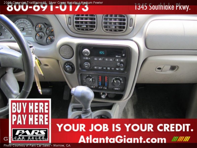 Silver Green Metallic / Medium Pewter 2003 Chevrolet TrailBlazer LS